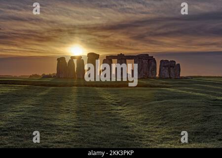 Sunset at Stonehenge Stock Photo