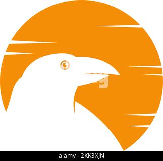 Raven logo icon design illustration vector Stock Vector
