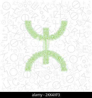 Amazigh Symbol Concept Design. Isolated on Tifinagh Background. Vector Illustration. Stock Vector