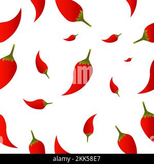 flat vector spicy chilli seamless pattern Stock Vector