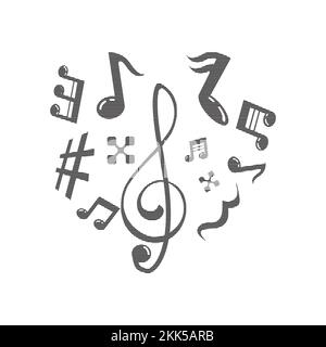 music scale logo design. music note sign or symbol. musical scale icons ...