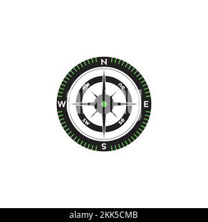 Compass logo design. pointer north, south, east, west, compass symbol. direction sign. vector element illustration. Stock Vector
