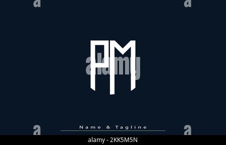 Alphabet Letters PM or MP Abstract icon Logo Monogram Stock Vector ...