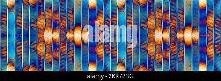 Psychedelic abstract background made from knife decaled blades heated in the fire Stock Photo