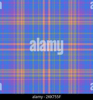 Vector textile check. Tartan seamless pattern. Texture fabric background plaid in green and orange colors. Stock Vector