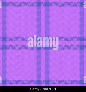 Vector plaid textile. Texture seamless fabric. Pattern background check tartan in blue and purple colors. Stock Vector
