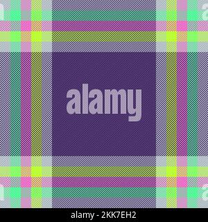 Plaid textile check. Fabric pattern tartan. Seamless vector texture background in green and pink colors. Stock Vector