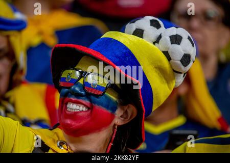 Doha, Catar. 25th Nov, 2022. Ecuador vs Netherlands Party, match corresponding to group A, valid for the first group stage of the 2022 FIFA World Cup, held at the Khalifa International stadium. Credit: Juan Antonio Sánchez/FotoArena/Alamy Live News Stock Photo