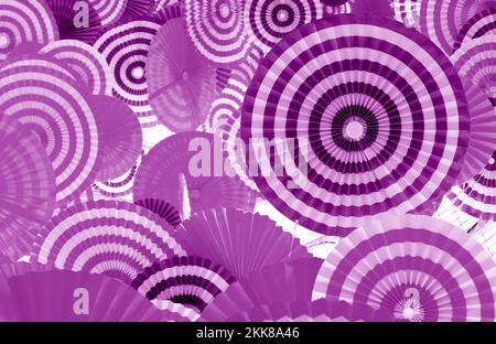 Various shades of purple pleated paper decorative art for abstract backdrop Stock Photo
