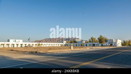 Death valley Junction, USA - July 19, 2008: Amargosa Opera House and Hotel in Death valley Junction, USA. The old Borax mining spot is on the national Stock Photo