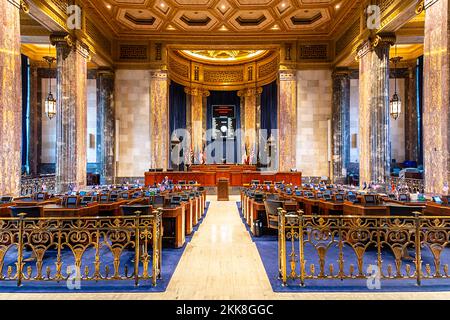 Baton Rouge, USA - July 13, 2013:  the house of chambers in Louisiana State Capitol  in Baton Rouge, USA. The New State Capitol was build in 1930 and Stock Photo