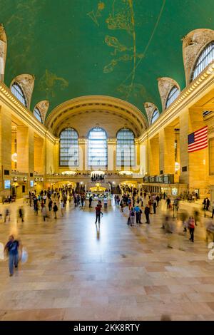 New York, USA - October 22, 2015:   people at Grand Central Terminal, New York City which was first build in 1871. This is the largest subway terminal Stock Photo