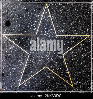 Los Angeles, USA - March 5, 2019: closeup of the empty Star on the Hollywood Walk of Fame. Stock Photo