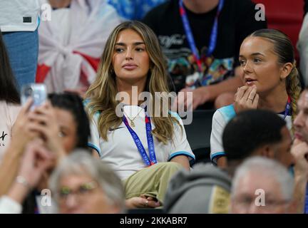 Sasha Attwood (left), girlfriend of England's Jack Grealish, with Jack ...