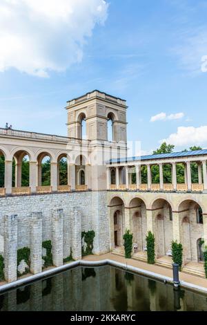 Potsdam, Germany. - August 8, 2015:  detail of the Belvedere, a palace in the New Garden on the Pfingstberg hill in Potsdam, Germany. Frederick Willia Stock Photo