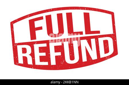 Full refund grunge rubber stamp on white background, vector illustration Stock Vector