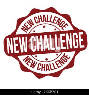 New challenge grunge rubber stamp on white background, vector illustration Stock Vector