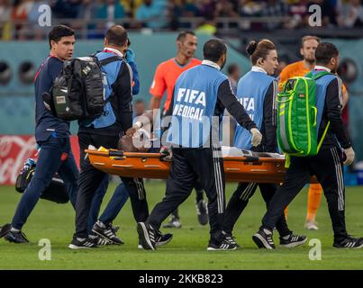 Doha, Catar. 25th Nov, 2022. Ecuador vs Netherlands Party, match corresponding to group A, valid for the first group stage of the 2022 FIFA World Cup, held at the Khalifa International stadium. Credit: Juan Antonio Sánchez/FotoArena/Alamy Live News Stock Photo