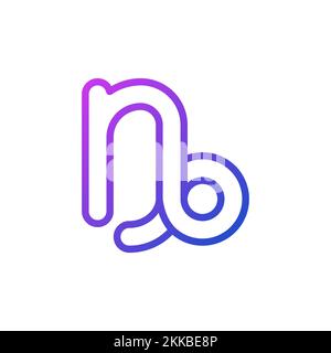 Capricorn pixel perfect gradient linear vector icon Stock Vector