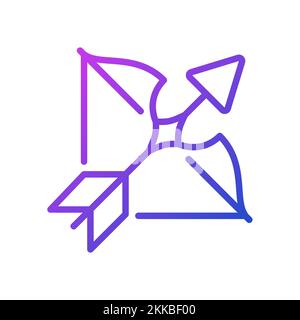 Archery pixel perfect gradient linear vector icon Stock Vector