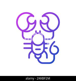 Scorpion pixel perfect gradient linear vector icon Stock Vector