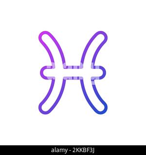 Pisces pixel perfect gradient linear vector icon Stock Vector