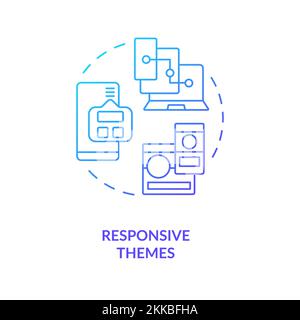 Responsive themes blue gradient concept icon Stock Vector