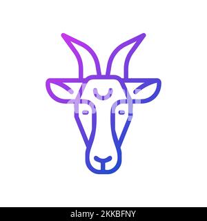 Goat head pixel perfect gradient linear vector icon Stock Vector