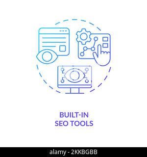 Built-in SEO tools blue gradient concept icon Stock Vector