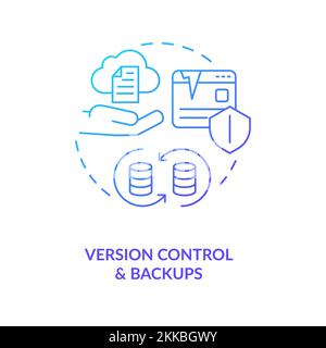 Version control and backups blue gradient concept icon Stock Vector