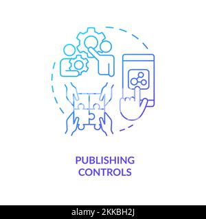 Publishing controls blue gradient concept icon Stock Vector