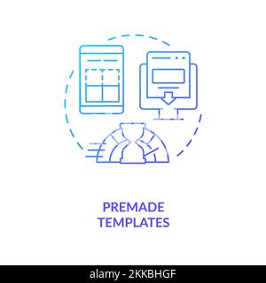 Premade templates blue gradient concept icon Stock Vector