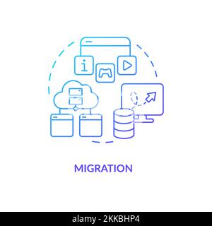 Migration blue gradient concept icon Stock Vector