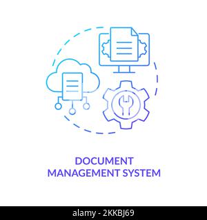 Document management system blue gradient concept icon Stock Vector ...