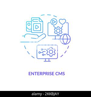 Enterprise CMS blue gradient concept icon Stock Vector
