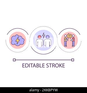Interpersonal conflict loop concept icon Stock Vector