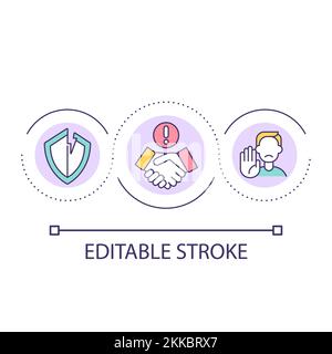 Avoid unreliable agreements loop concept icon Stock Vector