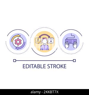 Freelance translator job loop concept icon Stock Vector