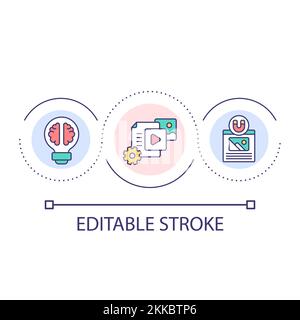 Content marketing loop concept icon Stock Vector