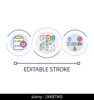 Improve strategy loop concept icon Stock Vector