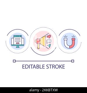 Target advertising loop concept icon Stock Vector
