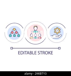 Company employees structure loop concept icon Stock Vector