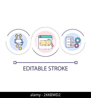 Making money online loop concept icon Stock Vector