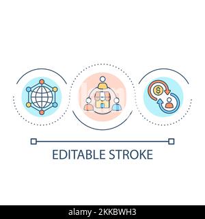 Online retail store loop concept icon Stock Vector