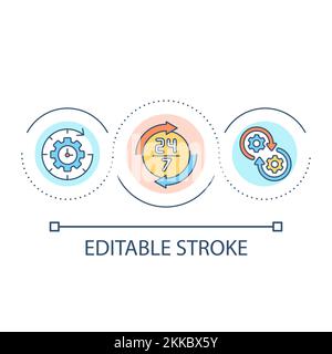 Around clock schedule loop concept icon Stock Vector