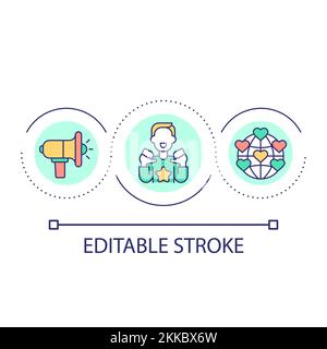 Internet influencer loop concept icon Stock Vector