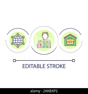 Working from home loop concept icon Stock Vector