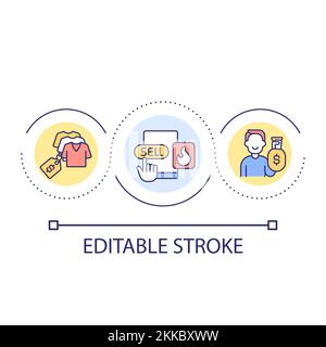 Online shopping loop concept icon Stock Vector