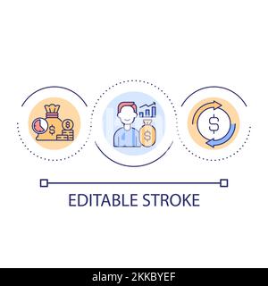Business success loop concept icon Stock Vector