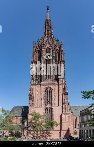 Frankfurt, Germany - April 23, 2011: facade of dome in Frankfurt, the famous dome for coronation. Stock Photo